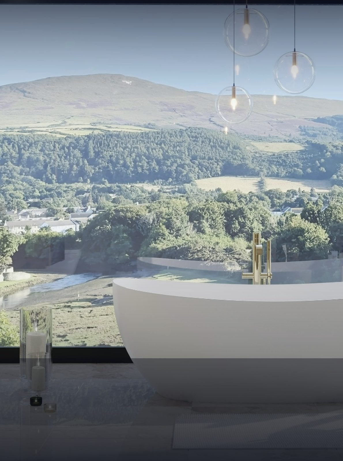 Bath with a view across the Sulby River